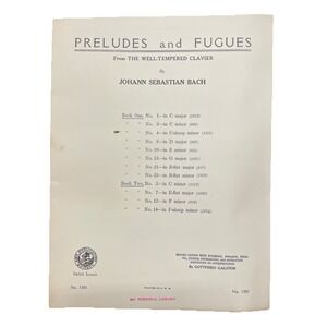 Preludes And Fugues The Well-Tempered Clavier JS Bach 1301